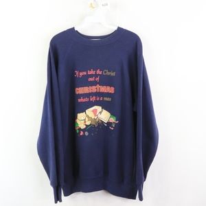 80s Mens XL Keep Christ in Christmas Sweatshirt